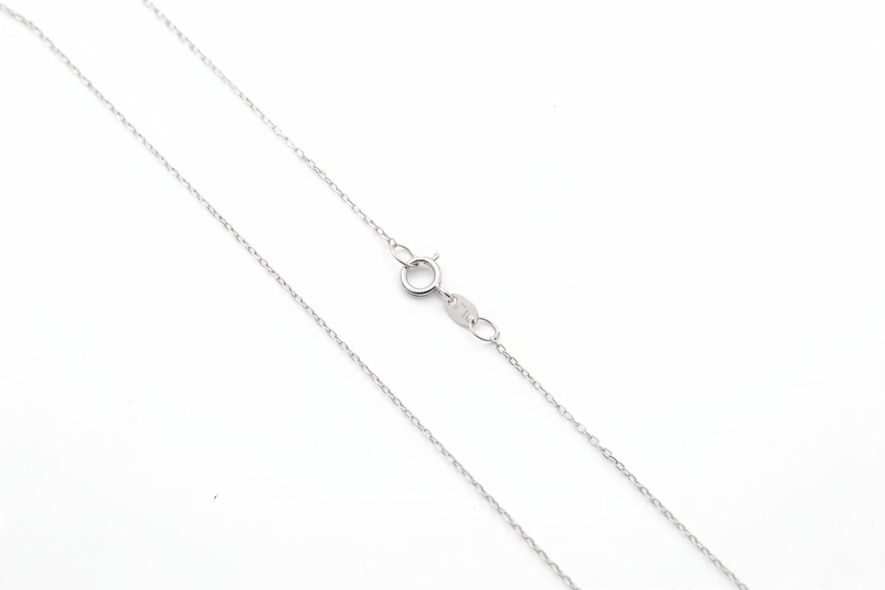 18K White Gold Cable Chain 16" 1gr
