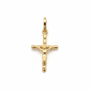 18K Yellow Gold Cross Pendant with Jesus
