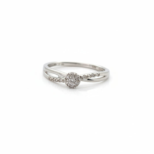 925 Sterling Silver Diamond Crossover Band