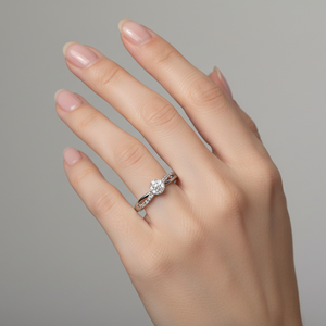 925 Sterling Silver Diamond Crossover Band