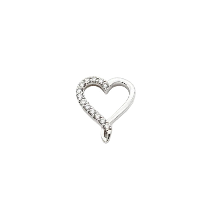 Sterling Silver Cubic Zirconia Open Heart Pendant