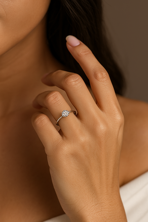 White Gold Solitaire Diamond Ring. 18k,  0.3ct, VS, F