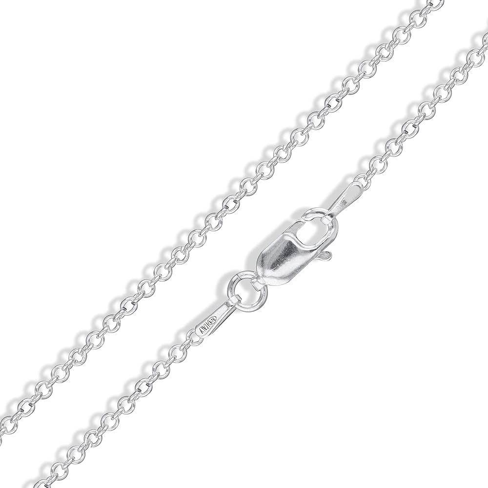 Rhodium Plated Silver Chain Rolo Style , 18 Inches