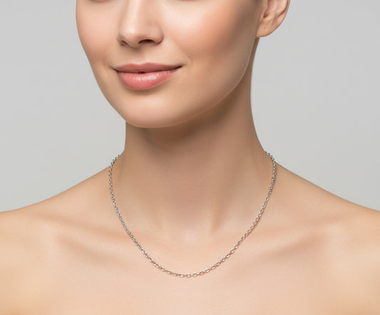 White Gold Rolo Chain. 14k,  24", 1.5mm