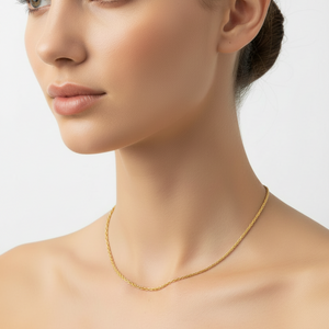 14k Yellow Gold Rope Chain, 16 Inches