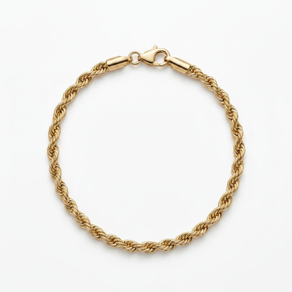 10K Gold Rope Chain Bracelet