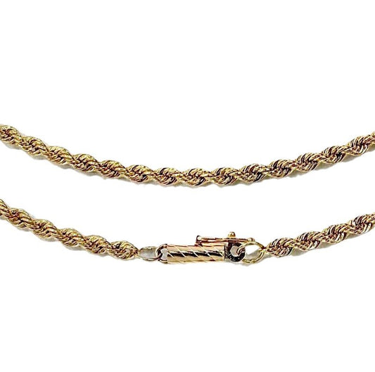 Yellow Gold Solid Rope Chain. 14k, 17.7gr, 24", 2.9mm