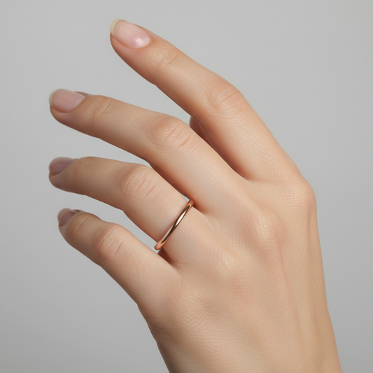 14K Rose Gold 2mm Wedding Band.