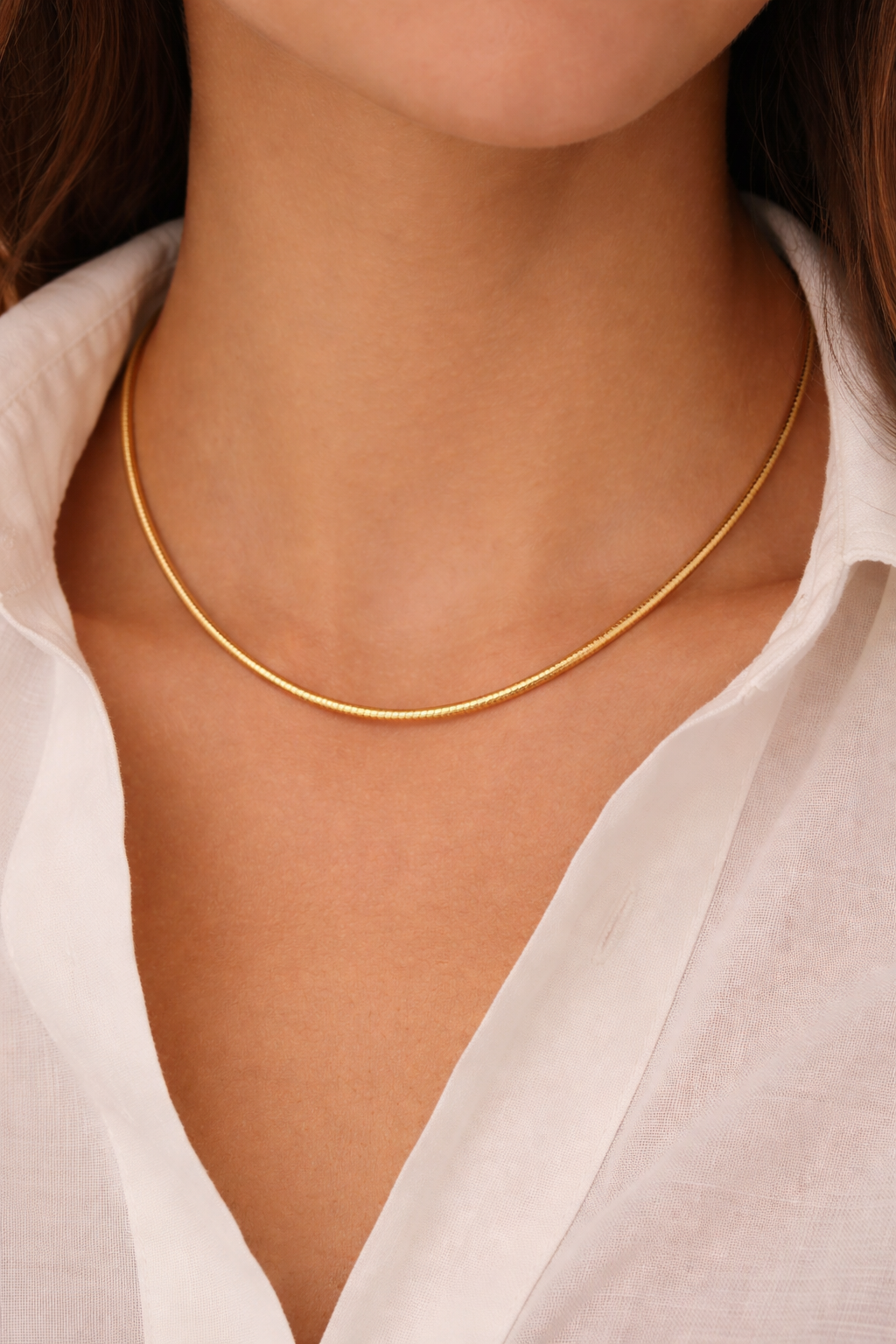 Yellow Gold Round Link Choker style Necklace, 18k, 6.13gr