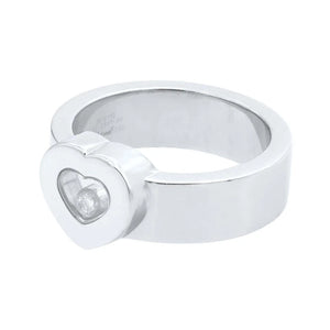 White Gold Chopard Happy Diamond Heart Ring 18k TDW:0.05 CT, Resale