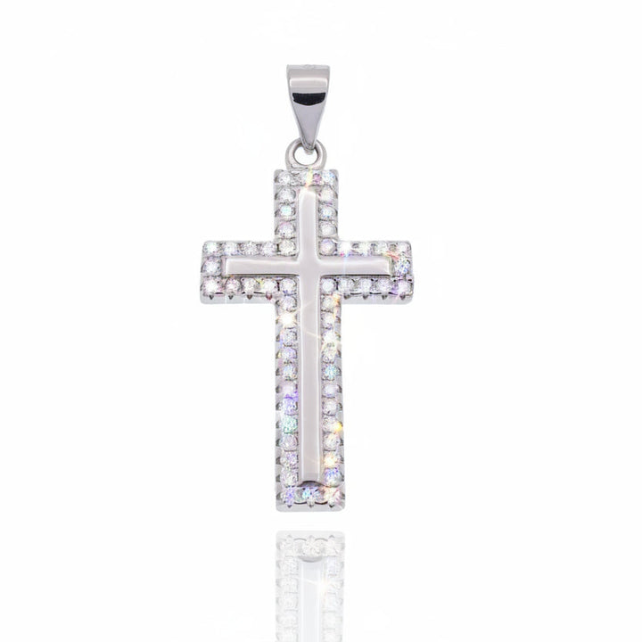 Sterling Silver Moissanite Cross Pendant