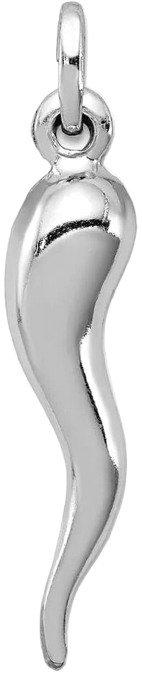 925 Sterling Silver Italian Horn Pendant
