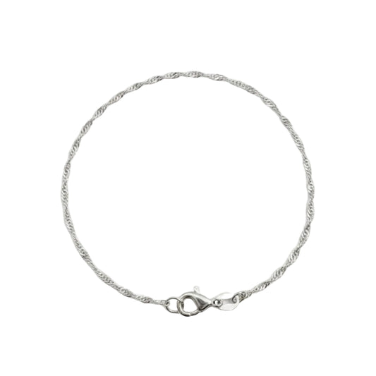 925 Sterling Silver Singapore Chain Bracelet