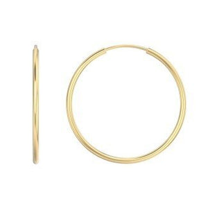 Gold Endless Hoop Earrings. 18k, 1.1gr, 20mm