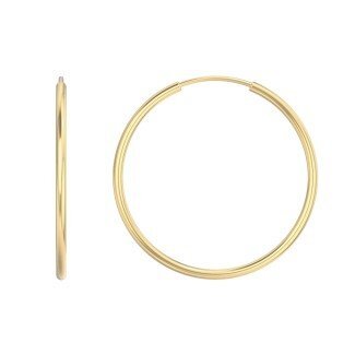 Gold Endless Hoop Earrings. 18k, 1.1gr, 20mm