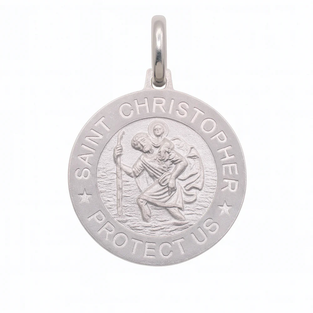 925 Sterling Silver St. Christopher Medallion Charm