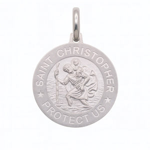 925 Sterling Silver St. Christopher Medallion Charm