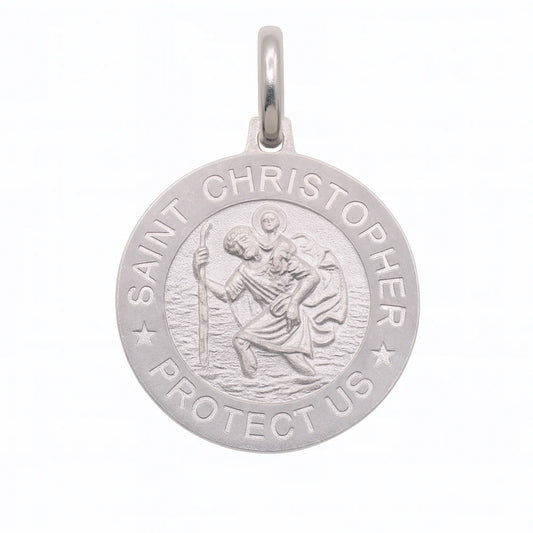 925 Sterling Silver St. Christopher Medallion Charm