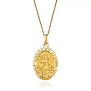 Yellow Gold Saint Christopher Pendant 10k
