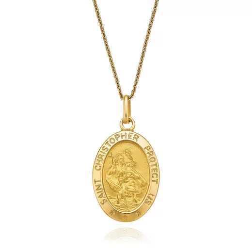 Yellow Gold Saint Christopher Pendent, 10k
