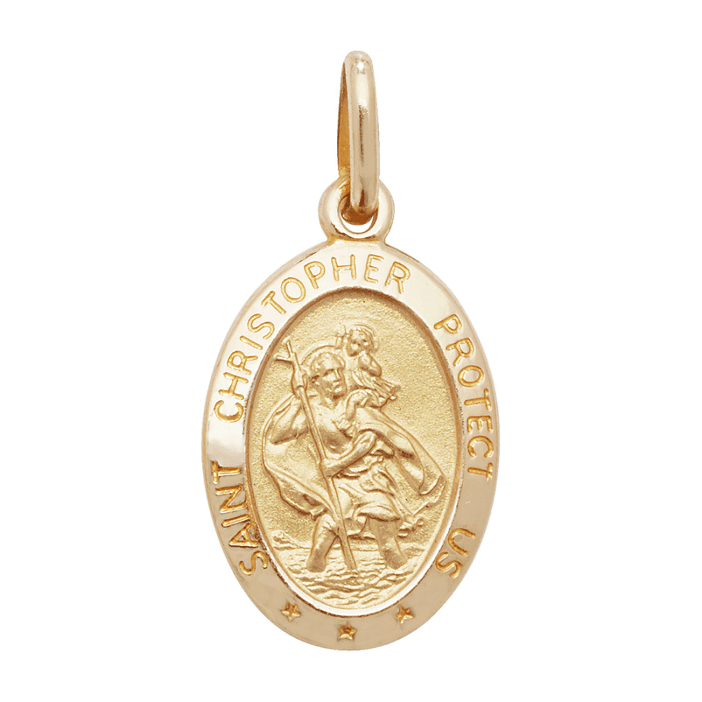 Yellow Gold Small St Christopher Pendent, 10k
