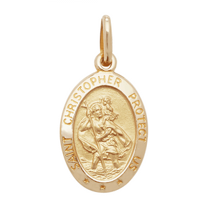 Yellow Gold Small St Christopher Pendent, 10k