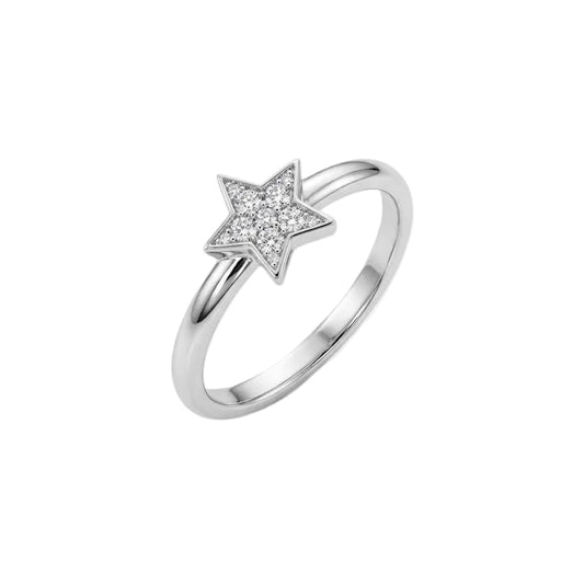 925 Sterling Silver Star Diamond Ring