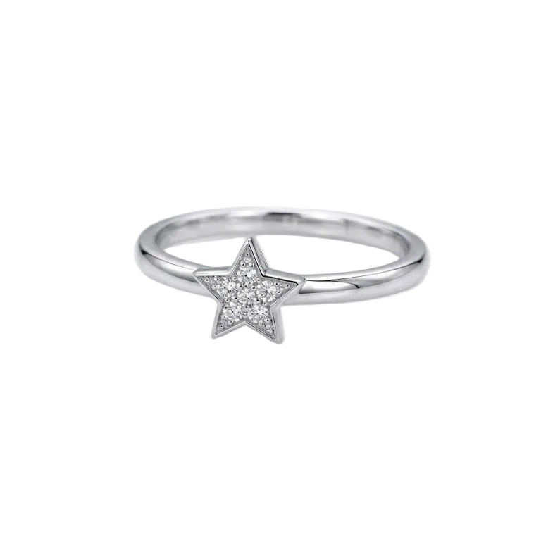 925 Sterling Silver Star Diamond Ring