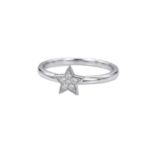 925 Sterling Silver Star Diamond Ring