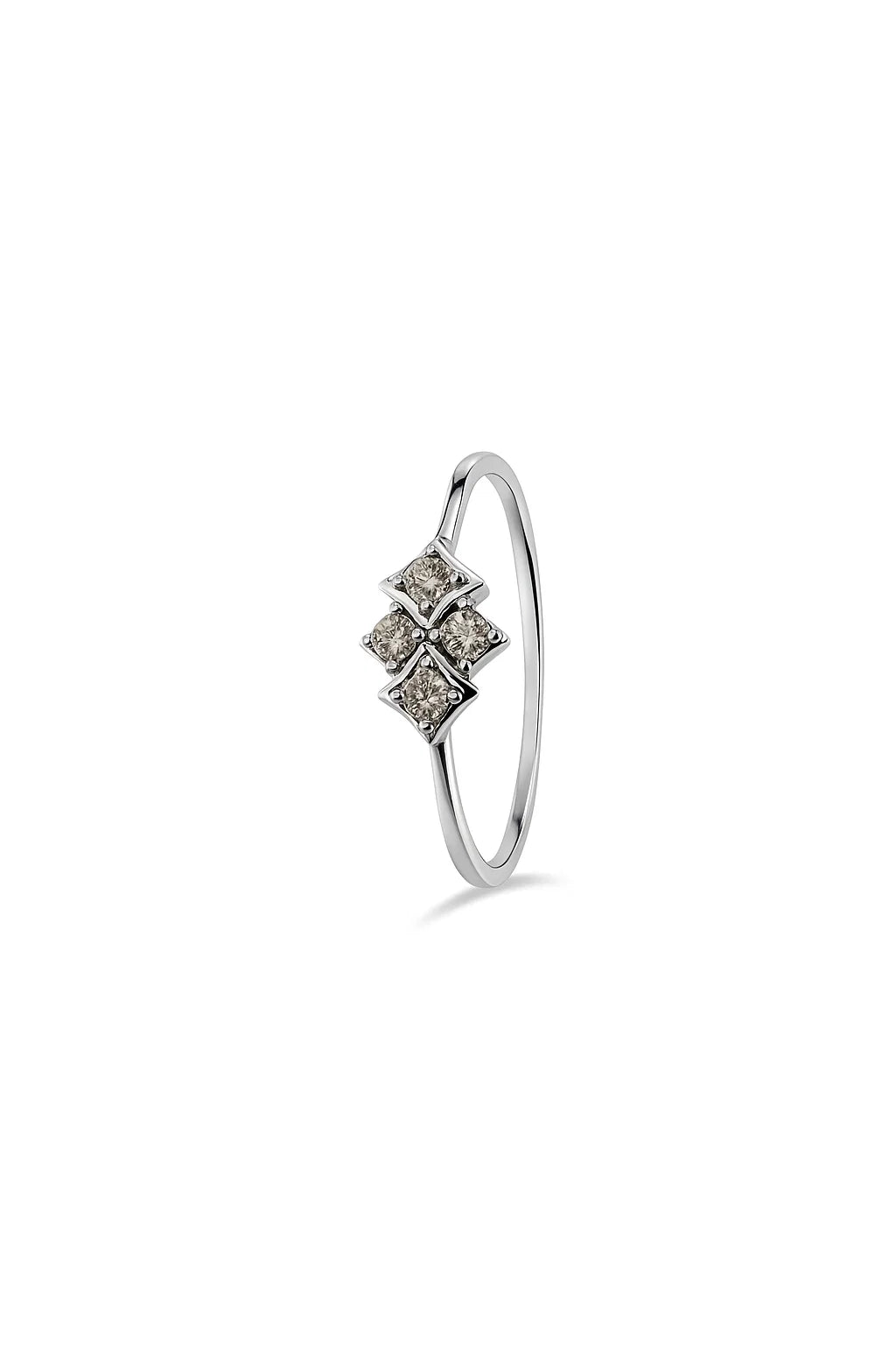 White Gold four-stone Diamond Cluster Ring, 18k