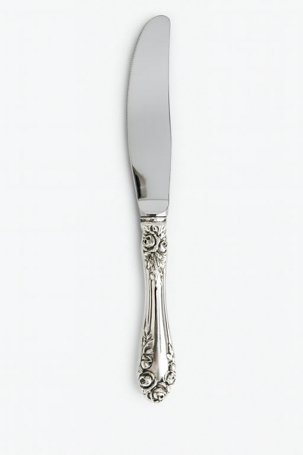 Antique Normandy Rose 1944 Sterling Silver Handle Butter Knife 6 inches