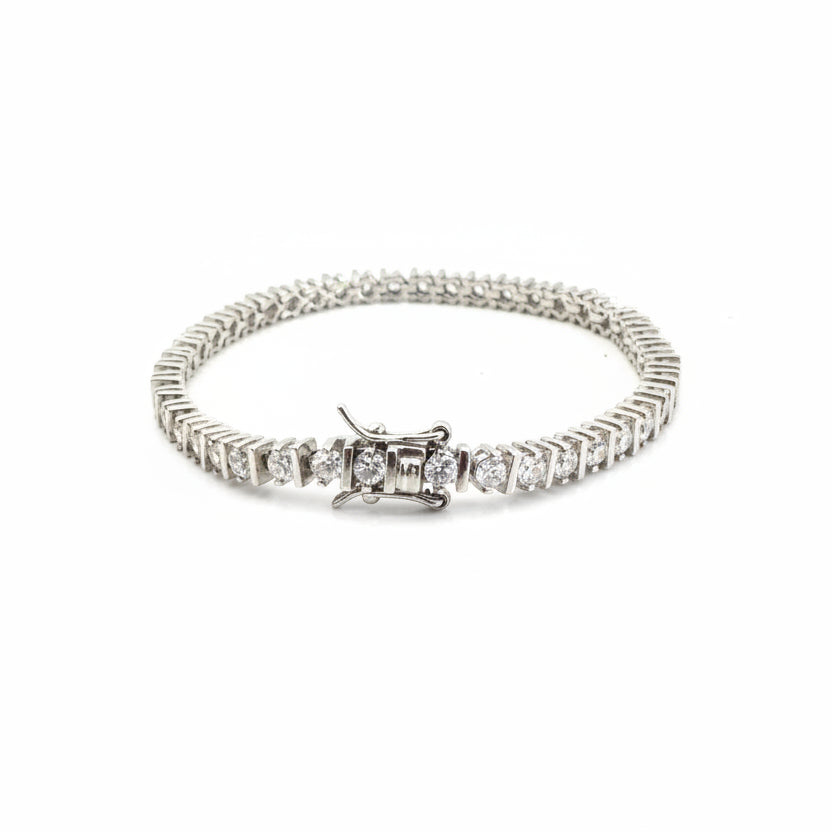 925 Sterling Silver Cubic Zirconia Tennis Bracelet