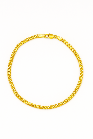Yellow Gold Curb Chain Bracelet with Lobster Clasp, 18k  2.9 gr 7.5 inch