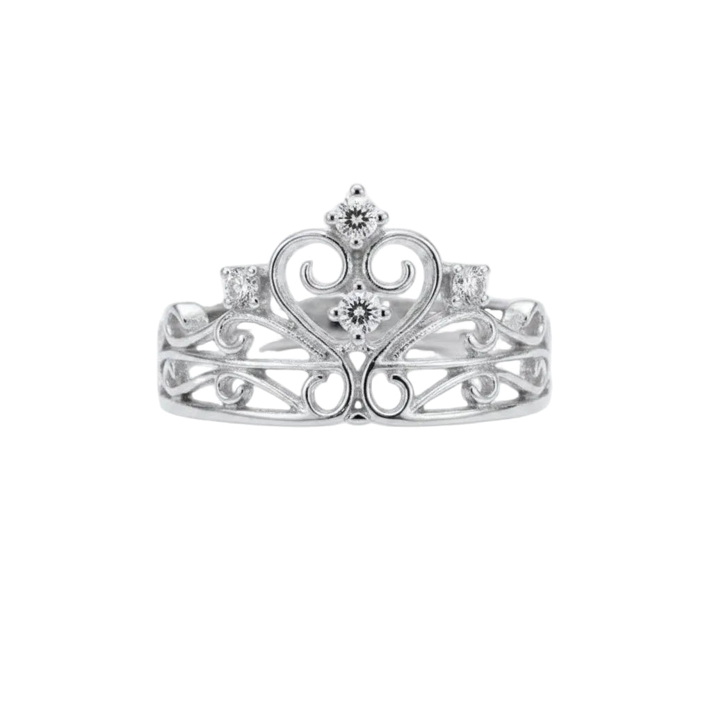 925 Sterling Silver Lab-Grown Diamond Tiara Ring
