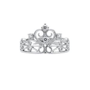 925 Sterling Silver Lab-Grown Diamond Tiara Ring