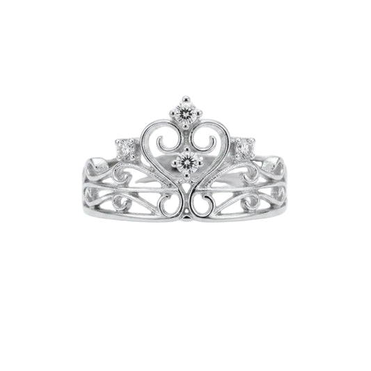 925 Sterling Silver Lab-Grown Diamond Tiara Ring