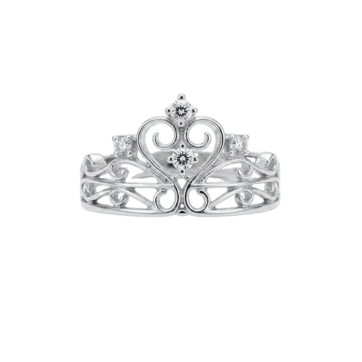 925 Sterling Silver Lab-Grown Diamond Tiara Ring