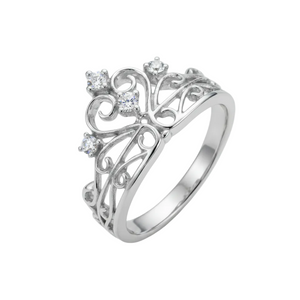 925 Sterling Silver Lab-Grown Diamond Tiara Ring