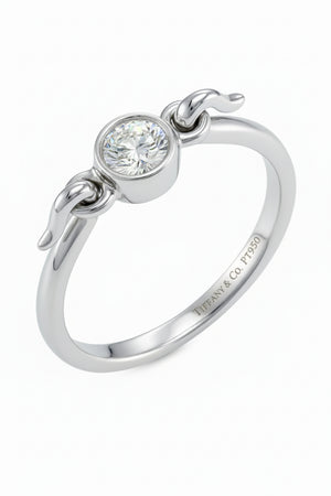 Tiffany Platinum Swan Style Diamond Ring. 0.4ct ,VS F, Resale