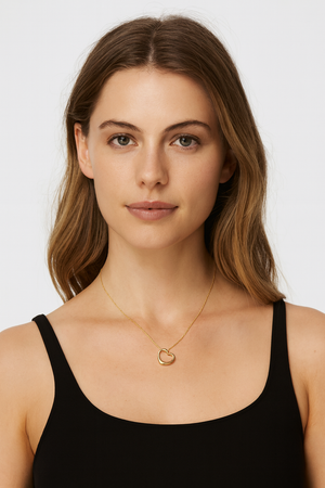 Tiffany Gold Elsa Peretti Open Heart Pendant. Resell. 18k, 16