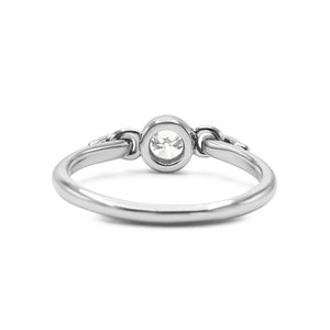 Tiffany Platinum Swan Style Diamond Ring, TDW:0.4ct ,VS F, Resale