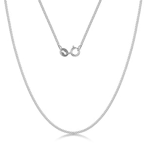 10k White Gold flat Curb Chain, 18 Inches