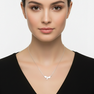 925 Sterling Silver Rhodium Plated Dove Necklace