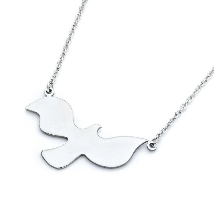925 Sterling Silver Rhodium Plated Dove Necklace
