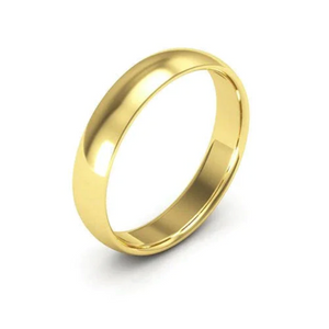 14K Yellow Gold Half – dome Comfort Band. 3mm