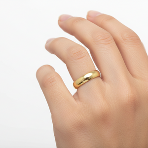 14K Yellow Gold Band Half Dome 5mm