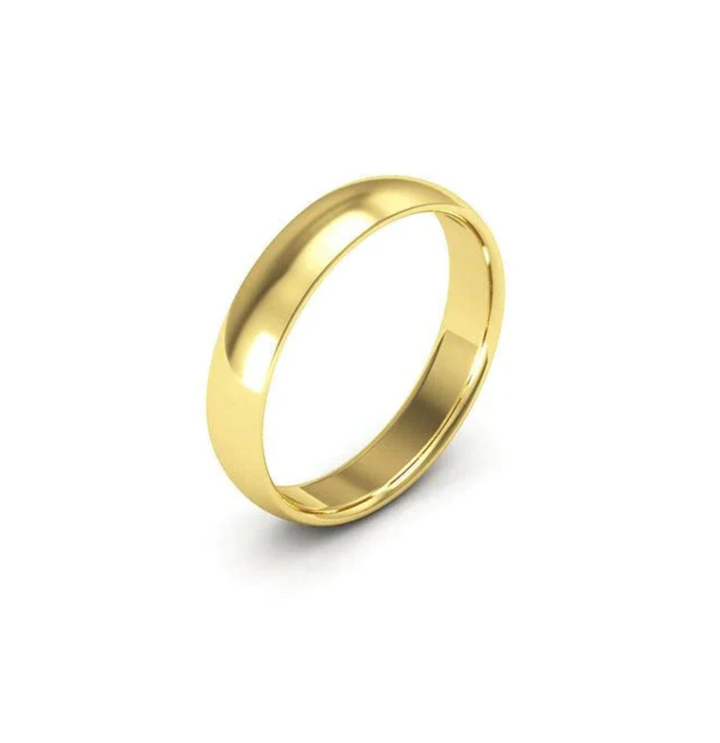 14K Yellow Gold Comfort Half Dome Band-4mm