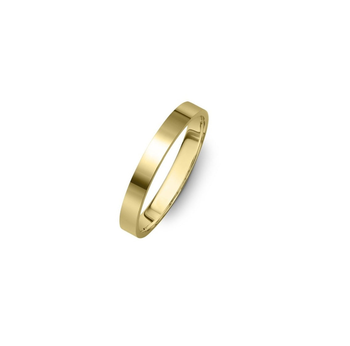 14K Yellow Gold Flat Wedding Band -3mm