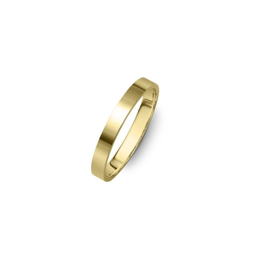 14K Yellow Gold Flat Wedding Band -3mm