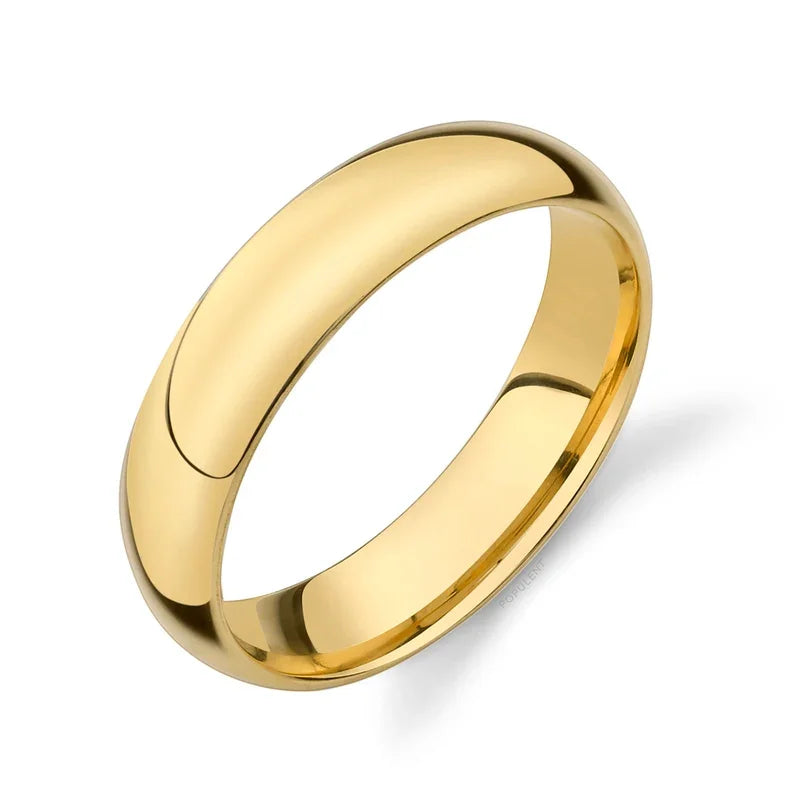 Yellow Gold Band, Half Dome, 14k, 4.95mm, Size: 7 3/4